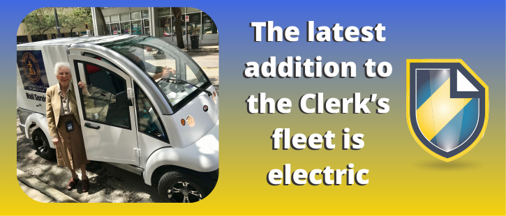 The latest addition to the Clerk's fleet of electric