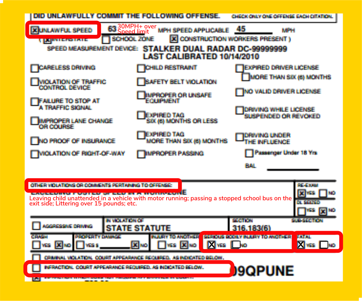 IMAGE Mandatory Court Traffic Ticket